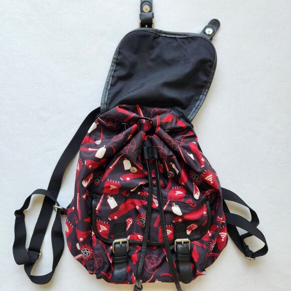 Supernatural Icons Backpack Red Black Fandom Comic Con Costume TV Horror